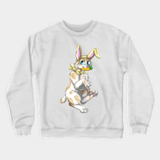 Bobtail BunnyCat: Cream Bicolor Tabby (Yellow) Crewneck Sweatshirt